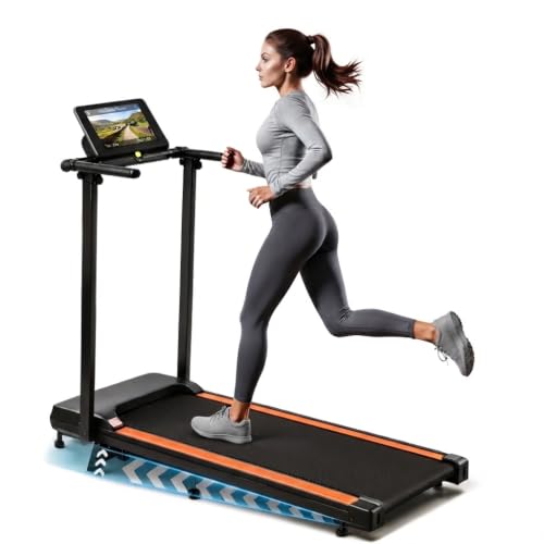 5in1 Home Treadmill Folding Incline Treadmill with APP Under Desk Walking Pad for Home Office Portable Running Machine 10KM/H Poweful 3.0HP Brushless Motor 10% Incline 400 LB Weight Capacity