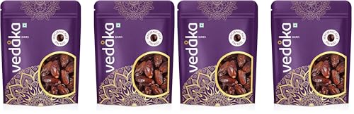 Image of Amazon Brand - Vedaka Fresh Dates | 1 Kg | Khajur Dry Fruit | Naturally Dried | Healthy Snack | No Added Preservatives Or Additives | Hygienically Packed | Pack Of 4, Each 500 G