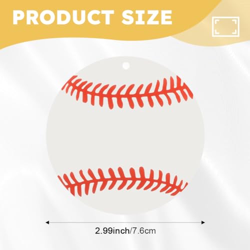 RVXlRDN 12 Sets Softball Acrylic Keychain Kit, DIY Name Baseball Key Chains with Tassel, Keychain Accessories for Baseball Sports Bag Charm Team Party Gifts, Softball Gifts(White)