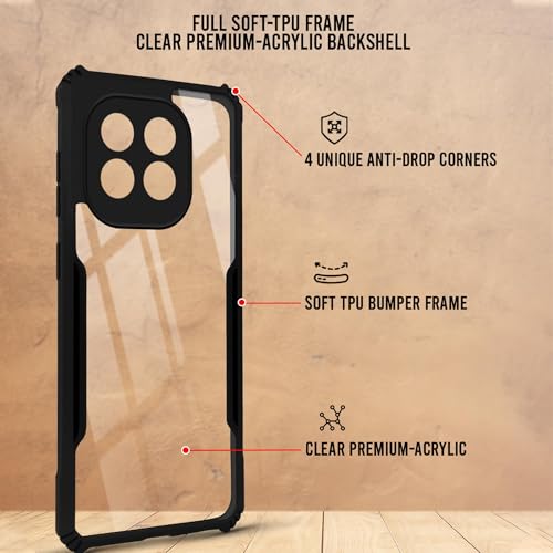 Image of Jkobi Hybrid Back Cover Case for Vivo iQOO Neo 10 (Shockproof with Polycarbonate Clear Panel | Professional Black)