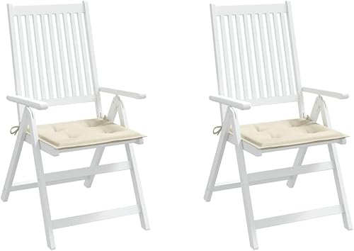 Vista 37 de Cojines para sillas de jardín, 6 unidades, color crema, 19.7 x 19.7 x 1.2 pulgadas, cojines de tela Oxford para Sillas de Comedor para sillas