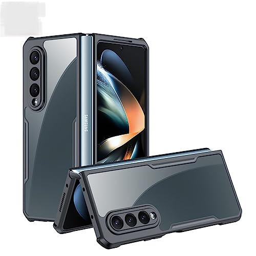 Image of PRITO Samsung Galaxy Z Fold 4 Case - Clear Beatle Slim Phone Case With Hard Pc Back, Soft Tpu Edges, Hinge, Non-Yellowing, Shockproof Protective Cover For Z Fold 4 5G (Fold 4), Black