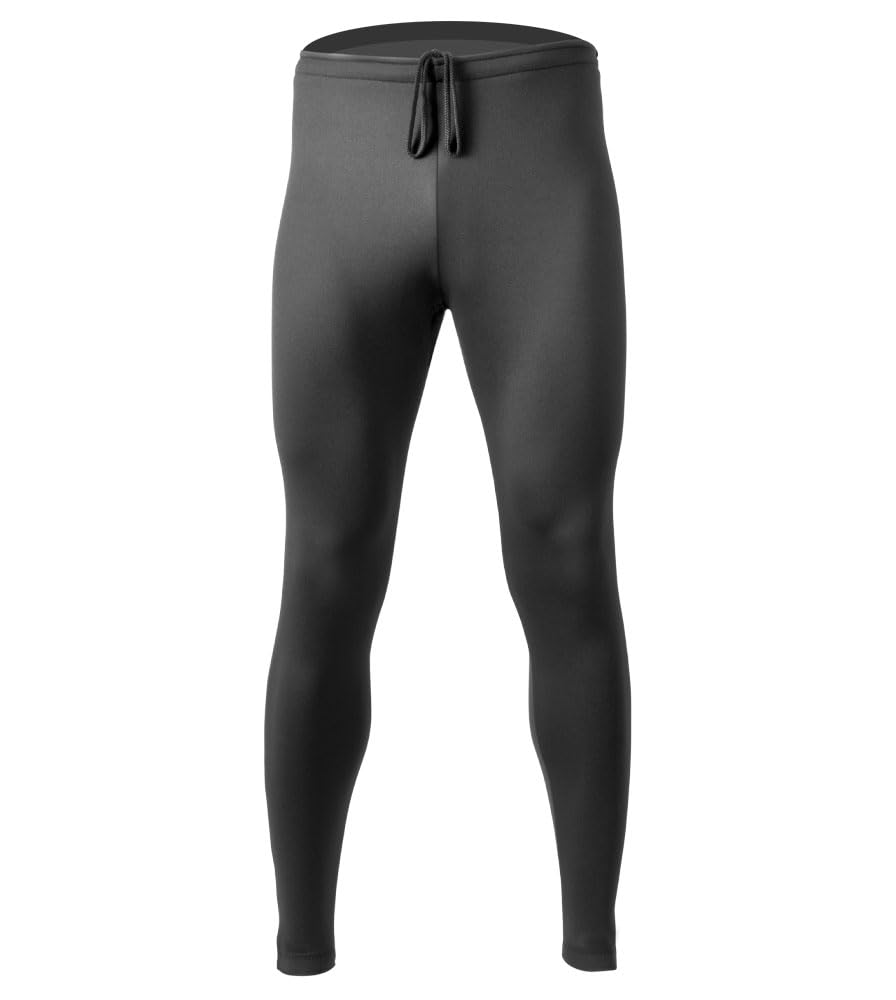 AERO|TECH|DESIGNS | Men's USA Classic Thermal Fleece Unpadded Workout Tights | Black | Large