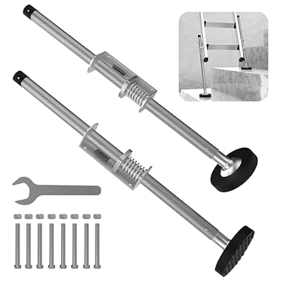 KARRYTON Ladder Levelers for Type II,I and IA Extension Ladders up to 32’,with Anti-Slip Threaded and Adjustable Extension Ladder Legs for Stairs and All Surfaces - Pair (Standard Version ?20"?)