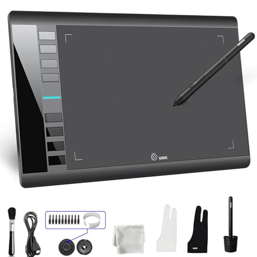 Image of Graphics Drawing Tablet, UGEE M708 10 x 6 inch Large Digital Drawing Pad with 8 Hot Keys 8192 Levels Pen, Graphic Tablets for Computer Graphic Board Creation Sketch for PC /Laptop /Mac OS /Linux /Chrome