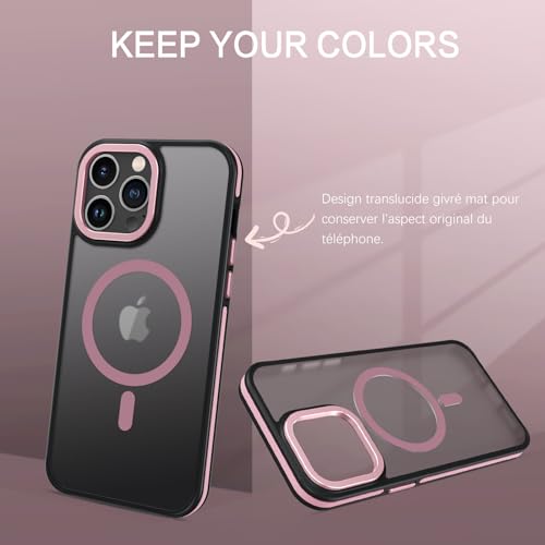 Coque iPhone 13 Pro Max MagSafe rose mate antichoc - 7