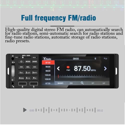 Radio para auto 5.1 pulgadas pantalla táctil Bluetooth miniatura 3