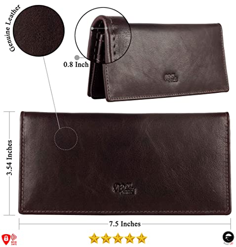 Image of RFID Blocking Mens Genuine leather Bifold Long Wallet