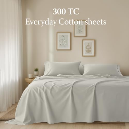Image of Threadmill 300TC Cotton Twin XL Sheet Set, Sateen, Solid, Light Grey | 100% Cotton, Sateen Weave, 3-Piece Set, 16 inch Deep Pocket, Cooling, Breathable, Pill-Resistant, OEKO-TEX Certified
