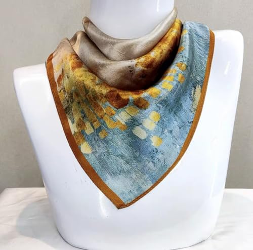 Image of ANDANTINO 100% Mulberry Silk Scarf -21 inch Square Neckerchief with Gift Packed
