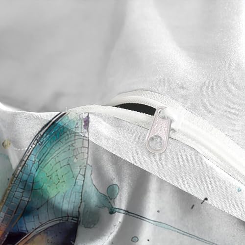 Parure de lit libellule hypoallergénique en microfibre douce avec zip caché - 8