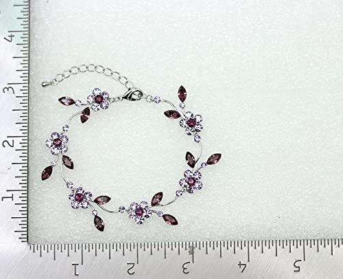 Image of Faship Gorgeous Rhinestone Crystal Floral Necklace Earrings Set