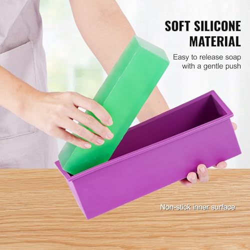 VEVOR Soap Making Kit, Bamboo Cutting Box and Inner Box with Silicone Mold, Stainless Steel Straight Cutter and Wavy Cutter, 100 Bags and 105 Stickers, Soap Making Supplies DIY Kits for Adults by VEVOR - Image 6
