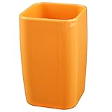 uxcell Plastic Home Bathroom Cuboid Shaped Toothbrush Toothpaste Gargle Cup Holder 290ml Orange