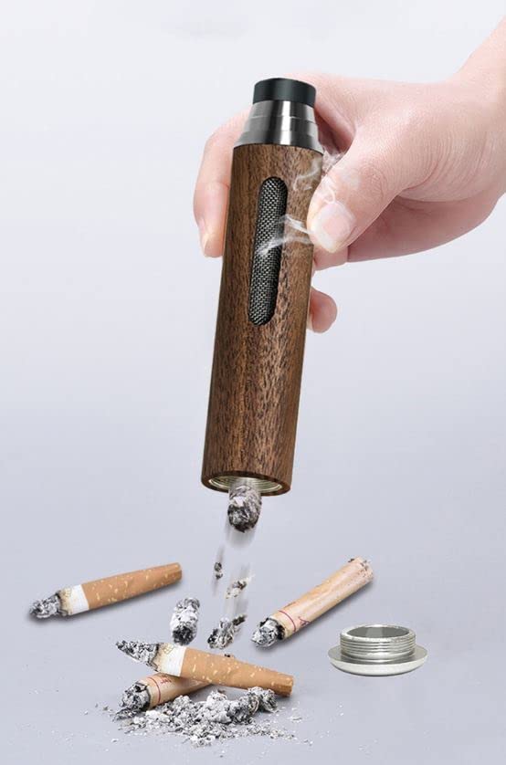 cigarette ash collector Ihreesy Portable Metal Tube Windproof Smokeless Ashtray Fireproof Cigarettes Ash Holder Detachable Cigarette Ashtray for Indoor Outdoor Smoking, Dark Grey : Automotive with good airtightness and thermal stability Car Ashtray Heatproof Tube Gold
