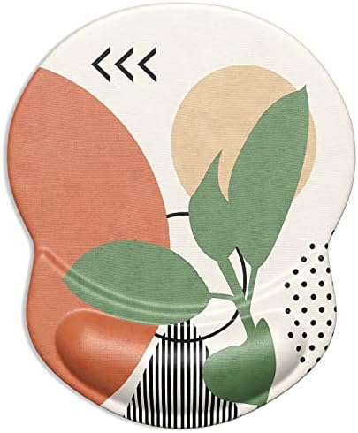 ITNRSIIET Mouse Pad, Ergonomic Mouse Pad with Gel Wrist Rest Support, Gaming Mouse Pad with Lycra Cloth, Non-Slip PU Base for Computer, Laptop, Home, Office & Travel, Rose Gold Marbling