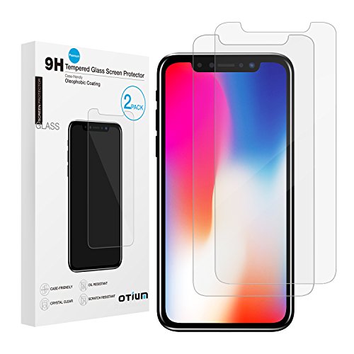 iPhone X Screen Protector [2-Pack], Otium iPhone X Tempered Glass Screen Protector for Apple iPhone X/iPhone 10 2017