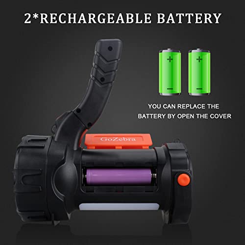 Camping Lantern Flashlight, Rechargeable Spotlight Flashlight Super Bright 6000 Lumen High Powered Large Led Flash Light For Camping Hiking Fishing Working And Home #TOP3