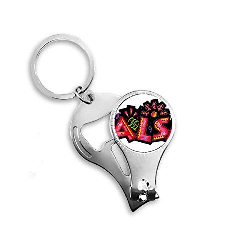 Porte-clés décapsuleur coupe-ongles Mexique motif rose salsa