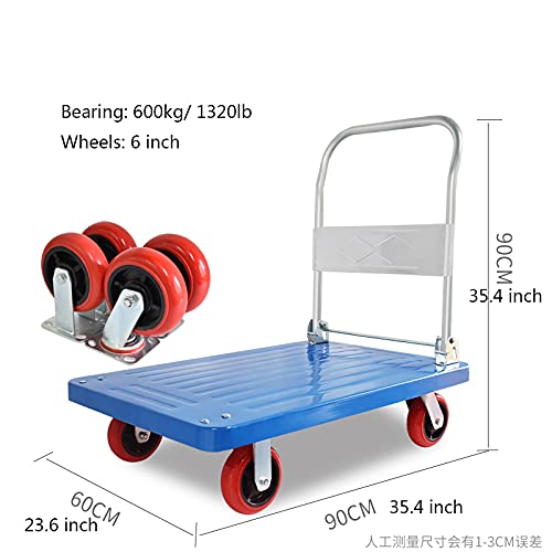 Carretilla plataforma acero y plástico, capacidad 1320 lb miniatura 2