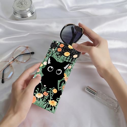 Image of Anikathy 2Pcs Sunglass Eyeglass Glasses Case Soft PU Leather with Cleaning Cloth Portable Glasses Pouch Bag for Men Women
