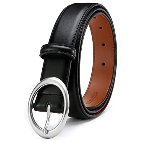 Womens Belt - CR Leather Belt Women Casual for Jeans Pants Dress - Belts with Gold Buckle for Women Fashion Cover