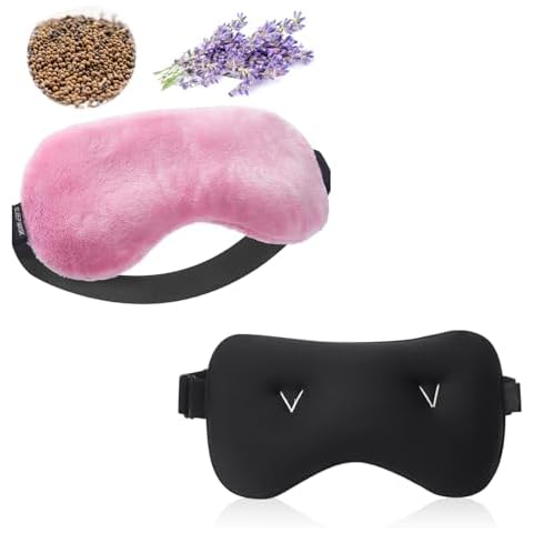 Umisleep Weighted Eye Mask & Lavender Aromatherapy Eye Mask, Cooling Sleep Mask Women & Men Eye Pillow with Adjustable Strap Eye Cover, Migraine Headache Sinus Pain Relief Eye Puffiness Strain Cover