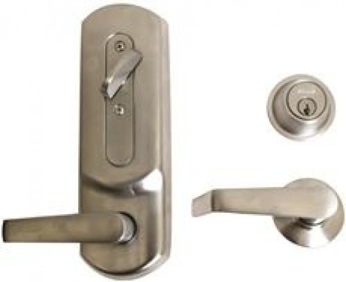 Schlage CS210PD CKD SAT X PLY 12-339 10-121 626 Cs210 Interconnected Lock with Reversible Saturn Lever, Satin Chrome, English, Plastic, 92.04 fl. oz., 3.5" x 7.8" x 10.5"