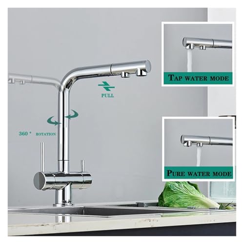 Grifo de latón ZH1YFD para agua filtrada, fría y caliente con caño extraíble 2