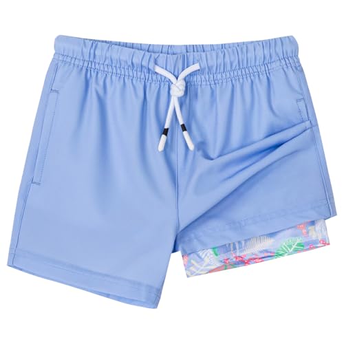 Image of SURF CUZ Boys Swim Trunks with Boxer Brief Liner Toddler Boy Stretch Swimsuit Shorts Quick Dry Swimming Trunks Bathing Suit