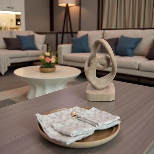 Escultura Decorativa Abstracta Moderna Beige miniatura 7