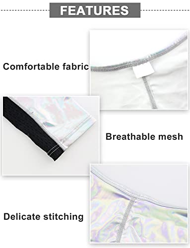 SEAUR Men's Shiny Metallic Sleeveless Half Tank Top Sexy Sparkly Arm Sleeves Shrug Muscle Workout Sports Tops Clubwear2