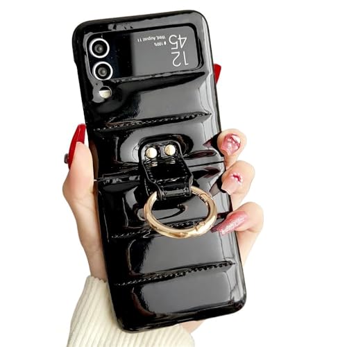 Coque antichoc Samsung Z Flip 3 pour éviter les chutes avec anneau et doudoune de protection