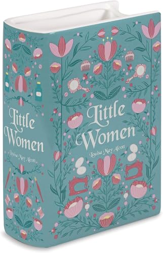 Steel Mill & Co Original Large Book-Shaped Decorative Vase, Ceramic Vases for Home Decor, Cute Bookshelf Decor, Unique Vase for Mother's Day, Little Women