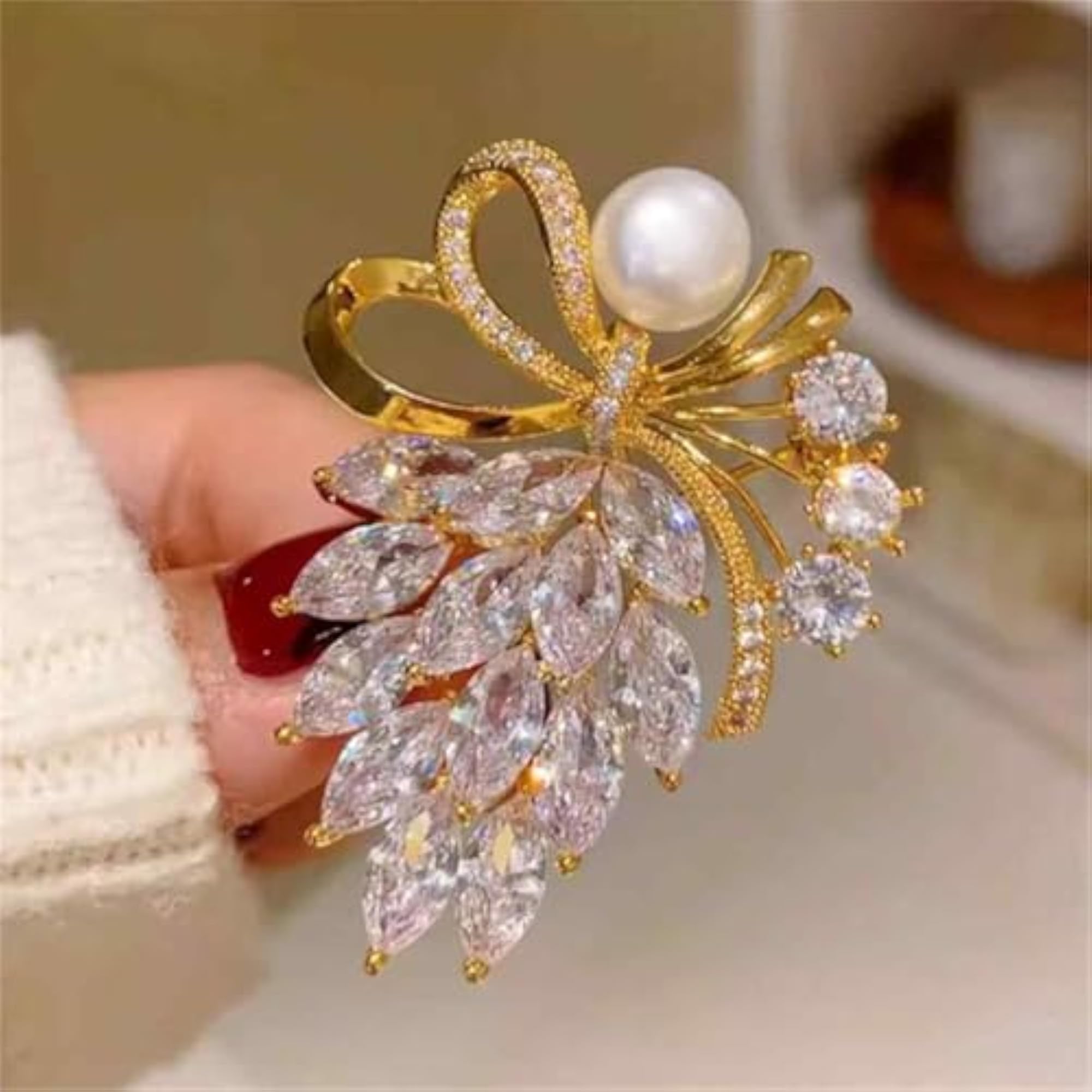 3 PCS Flower Enamel Brooch Pin Set for Saree, Leaf & Vine Design