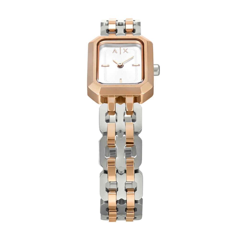 Armani Exchange Orologio da donna, Movimento al quarzo a due lancette e cassa da 27 mm con cinturino in acciaio inossidabile