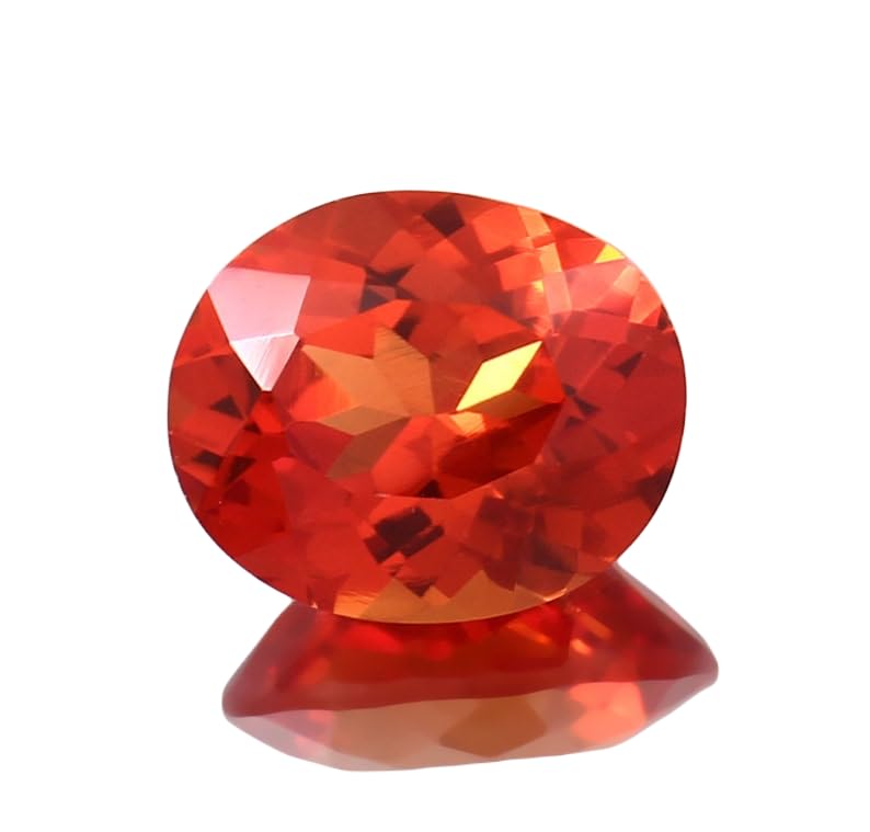 Fanta orange gemme saphir naturel ovale 10x12mm pour fabrication de collier et bague