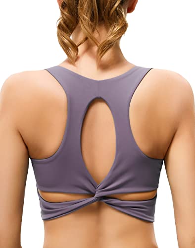 Womens Sports Bra Strappy Crop Top Padded Workout Tanks Longline Gym Yoga Bralette
