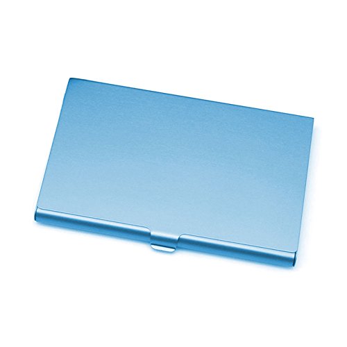 GEZICHTA Funda para tarjetas de visita, soporte de aluminio inoxidable, azul, Tamaño libre