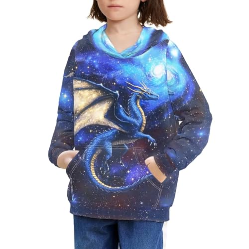 Image of WELLFLYHOM Boys Hooded Sweatshirts Hoodie Pullover Cool Graphic Crewneck Blouses Size 6-16