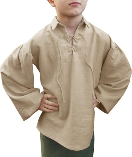 Camisa Medieval Pirata Niños Disfraz Renacentista miniatura 1
