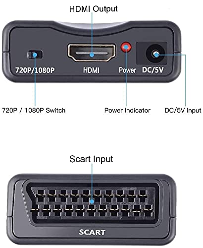 CONVERTITORE ADATTATORE DA PRESA SCART FEMMINA A HDMI FEMMINA PER AUDIO E VIDEO - Foto 12