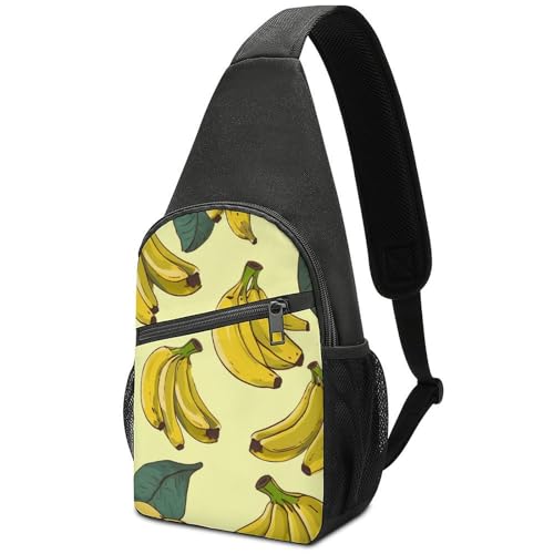 Bolso cruzado casual con estampado de banana grande
