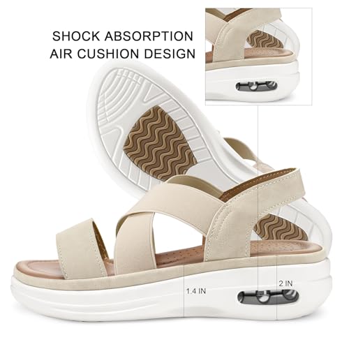 Image of mysoft Women's Comfortable Walking Sandals Air Cushion Platform Shoes