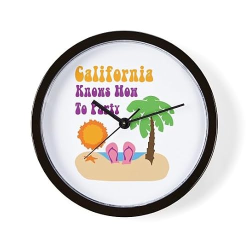 CafePress California Knows How to Party 10" Wall Clock for