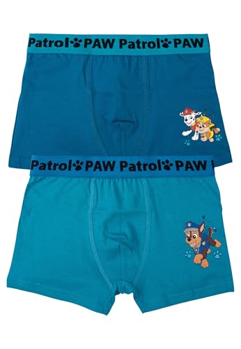 Paw Patrol Boxershorts für Jungen - Kinder Unterwäsche Unterhose Boxer Blau (2er Pack) (DE/NL/SE/PL, Numerisch, 110, 116, Regular, Blau)
