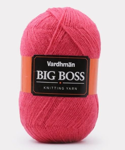 Image of NTGS Vardhman Big boss Wool Hand Knitting Soft Fingering Hank Yarn (1 Ball 200 gram Each) (Gajri Shade no-22, 400 Gram)