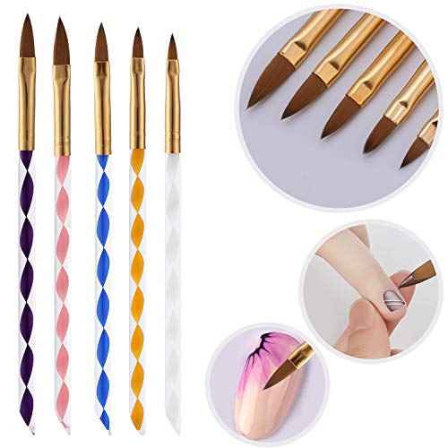 MWOOT Nailart Nagel Pinsel (8er Set), Nägeldesign Schwamm Ombre Pinsel, French Nagelkunst Bürsten für Gel Nagel… – Bild 4