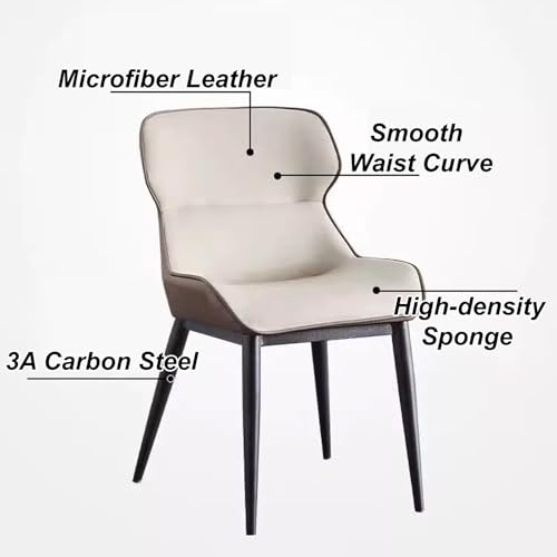 Chaises salle manger lot de 2 en cuir avec pieds acier au carbone - 5