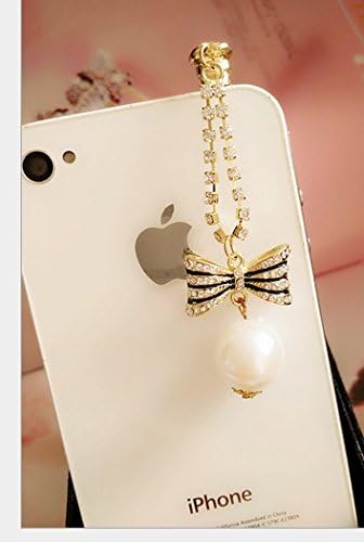 Amazon リボン パール組み合わせ チェーン付き かわいい綺麗イヤホンジャックピアス イヤホンジャックピアス 通販